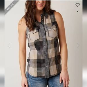 BKE Plaid Vest Shirt
